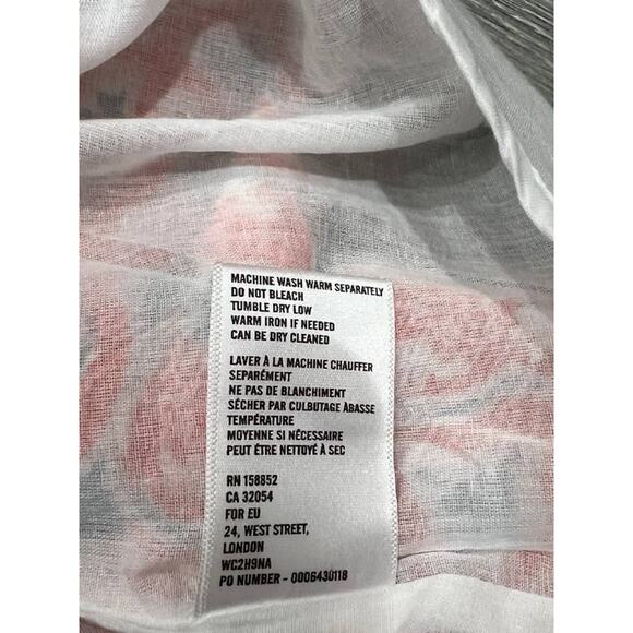 Anthropologie Ro's Garden Vibeka Mini v neck Dress Light Red Small A004476 - Picture 11 of 11